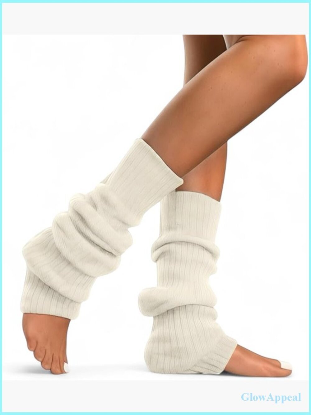 Lambswool Ribbed Leg Warmers Natural Wool Footless Long Socks